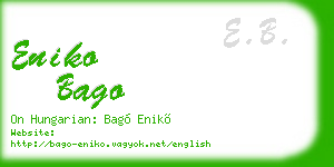 eniko bago business card